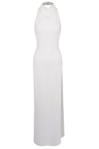 Eren Hollowed High Slit Studded Maxi Dress