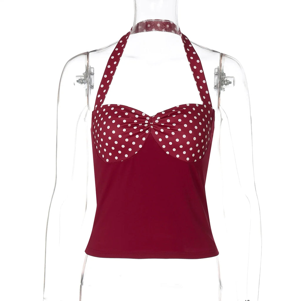 Aylin Polka Dot Halter Top