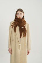 Woven Fringe Wool Blend Scarf