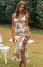 Aloe Vera Floral Slip Maxi Dress Rose