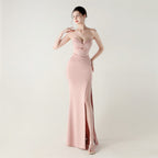 Boning Corset Lace up Waist Controlled Wrapped Chest Pleated Hollow Out Cutout out Cocktail Wedding Red Carpet Evening Dress