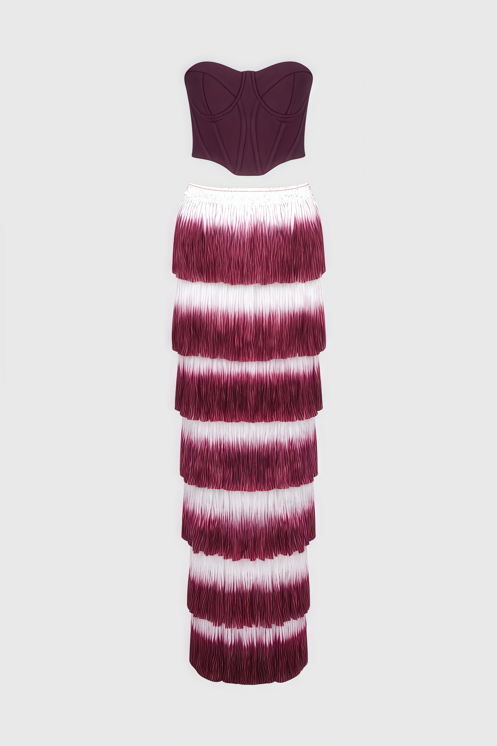 Maded Red Fringe Maxi Dress Set