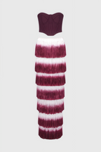 Maded Red Fringe Maxi Dress Set