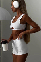 Elastic High Waist Hip-Wrapped Vest Suit
