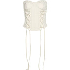 Asymmetrical Lace-Up Tube Top