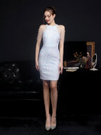 Short color bead party dress