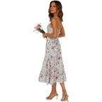 Hulda Floral Smocked Asymm Maxi Dress