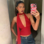 Avie V-Neck Scarf Top