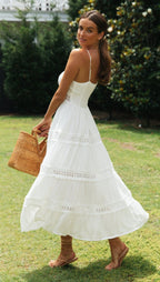 Rae Swiss Dot Eyelet Maxi Dress White