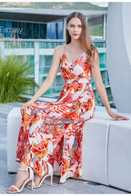 Take Me To Paradise Printed Maxi Dress Salmon