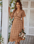 Magic Touch Smocked Maxi Dress Burnt Sun