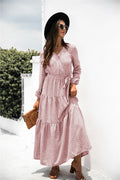 Sanibel Swiss Dot Boho Maxi Dress Marsala