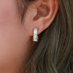 Nova Baguette - Gold Diamond Simulant Earrings