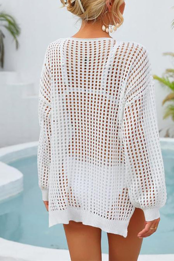 Beach Vacation Five-pointed Star Hollow Loose Cover Ups