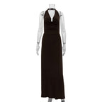 Halterneck Vest Long Backless Party Evening Dress