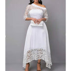 Overjoyed Pocketed Crochet Lace Maxi Dress Marshmallow