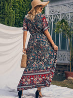 Cailynn Pocketed Kimono Maxi Dress Plum
