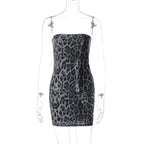 Arleen Strapless Sequin Leopard Mini Dress