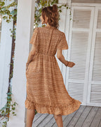 Magic Touch Smocked Maxi Dress Burnt Sun