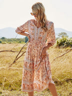 Bohemian ALine Floral Dress