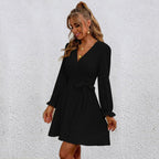 Meet And Greet Satin Drape Dress Black