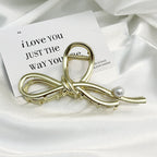 Premium Bow Metallic Large Hair Claw