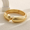 Polished Alloy Teardrop Coil Open Cuff Bracelet