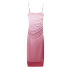 Cappuccino Ombre Mesh Zippered Long Dress