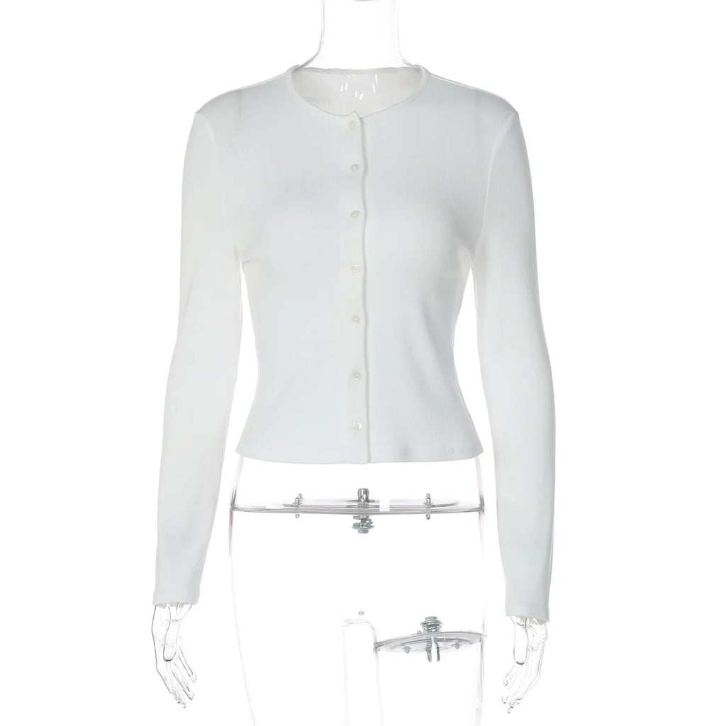 Chandler Ribbed Button-Front Cardigan
