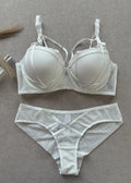Snowfall Mesh Strappy Underwire Lingerie Set