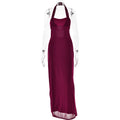 Halter Stitched Backless Slim Fit Sheath Dress