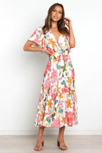 Taylen Satin Floral Cutout Maxi Dress FINAL