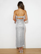 Shimmerina Midi Dress Silver