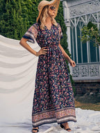 Cailynn Pocketed Kimono Maxi Dress Plum