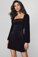 Yoland Long Sleeve Velvet Mini Dress