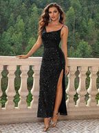 Evening Super Popular Light Luxury Dress Niche High End Gradient Sequin Host Dress