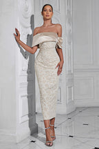 Janeeva Sheath Back Split Slim Midi Dress