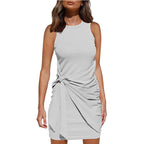 Rosalía Exclusive Women's Sleeveless Twisted Draped Mini Dress Everyday Luxe Edit