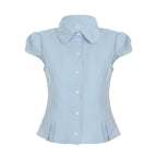 Esmee Pleated Button-Up Blouse