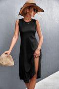 Laken Modal Blend Sleeveless Midi Dress Faded Black