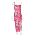 Floral Split Slim Fit Cami Dress