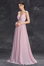Lazze Pink Strappy Backless Maxi Dress