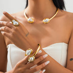 Baroque Irregular Pearl Alloy Collar Necklace