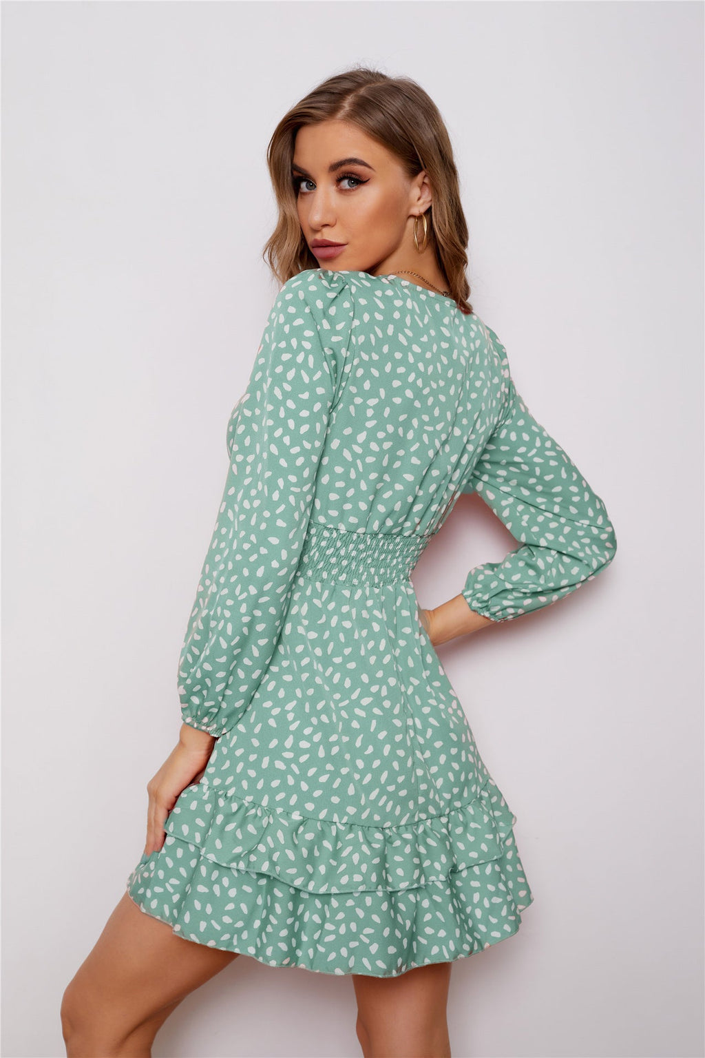 Cassy Metallic Detailed Mini Dress Teal FINAL