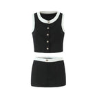 Vivianna Black Tweed Skirt Set