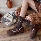 Intarsia Retro Thick Warm Mid Calf Socks
