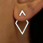 Geometric Double Layer Diamond Earrings