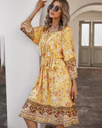 Sanibel Swiss Dot Boho Maxi Dress Pale Yellow