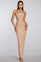 Sevyn Strapless Pearl Maxi Dress