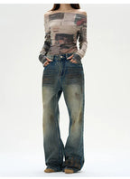 Distressed Baggy Ripped Denim Jeans